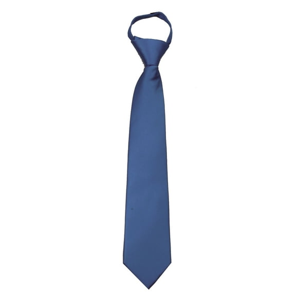 Boys 14 inch Solid Color Zipper Necktie Ties - Many Colors Available