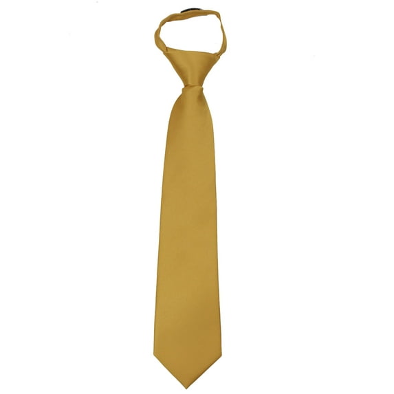 Boys 14 inch Solid Color Zipper Necktie Ties - Many Colors Available