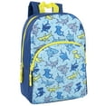 thumbnail interactive-video image 1 of 15 Inch Fun Printed Backpack with Front Zippered Pockets in Smiling Sharks, 1 of 7