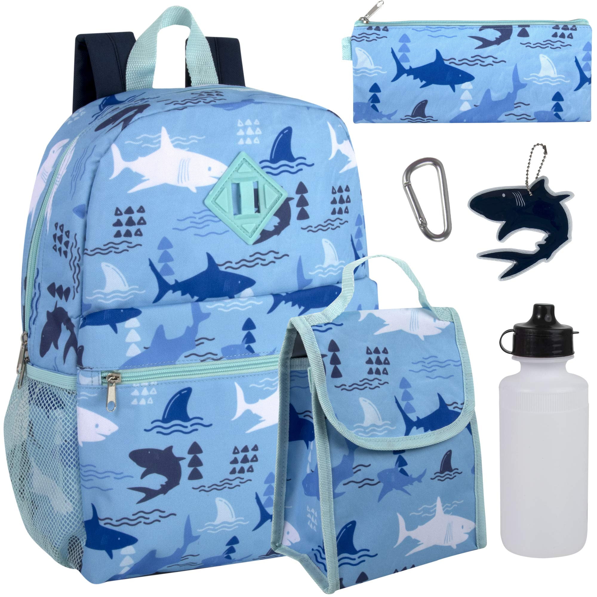 Boys 16L 6 in 1 Backpack with Matching Lunch Bag, Pencil Case