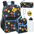 thumbnail image 1 of 6 in 1 Backpack with Matching Lunch Bag, Pencil Case, Water Bottle, Keychain & Accessories in Silly Smileys Print, 1 of 6
