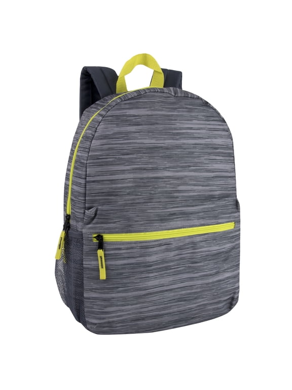 17 inch Backpack for Travel & Commute, Zippered Front & Mesh Side Pockets, Padded Straps (Abstract Heather Gray)