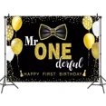 thumbnail image 1 of Boys 1st Birthday Decoration Mr. Onederful Birthday Party Supplies Boy 1st Birthday Backdrop Banner for Baby Toddler Little Man First Birthday Party Decor Photo Prop, 1 of 2