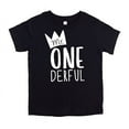 thumbnail image 1 of Boys 1st Birthday Outfit Mr One-Derful Tee Shirt for Boys 1st Birthday Shirt Short Sleeve Black Top, 1 of 2