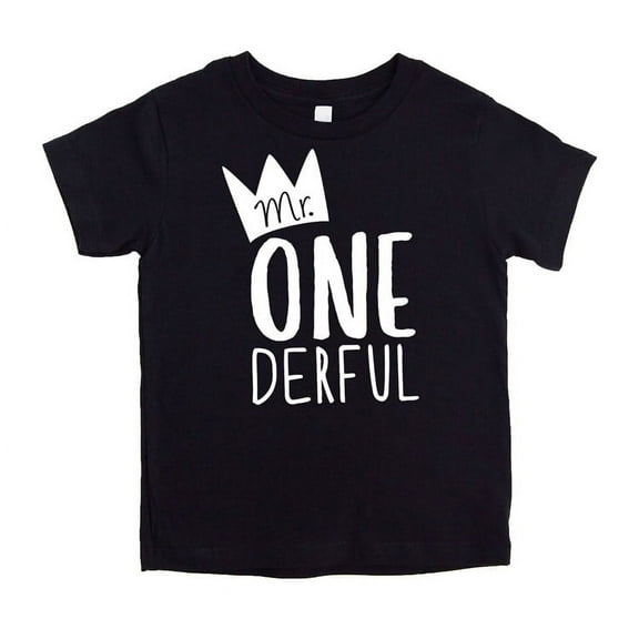 Boys 1st Birthday Outfit Mr One-Derful Tee Shirt for Boys 1st Birthday Shirt Short Sleeve Black Top