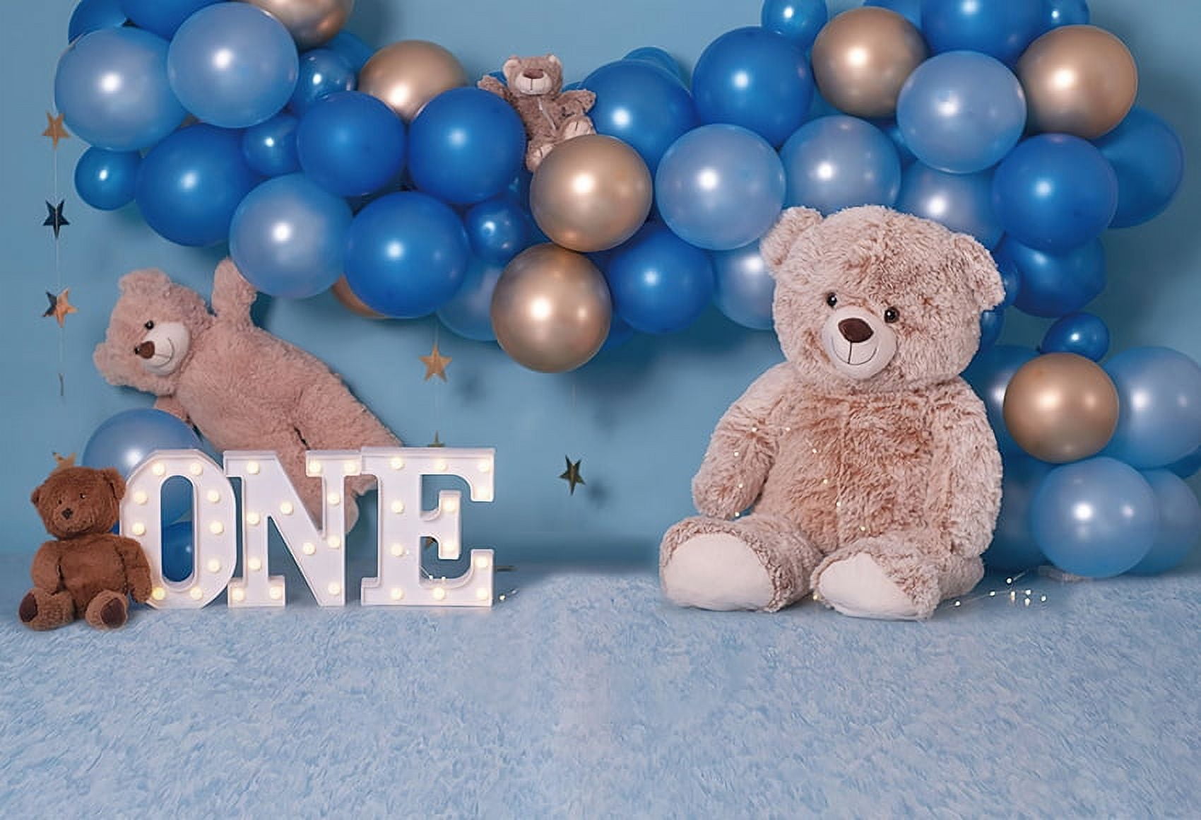Boys 1st Birthday Party Blue Sky Clouds Hot Air Balloons Cake Smash r ...