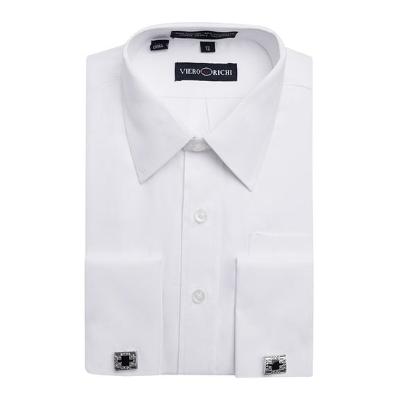 Boys 2-20 French Cuff Dress Shirt Regular & Husky Sizes Cufflinks Included