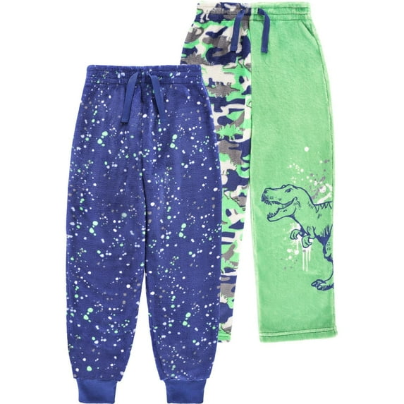 Boys 2 Pack Plush Pajama Pants
