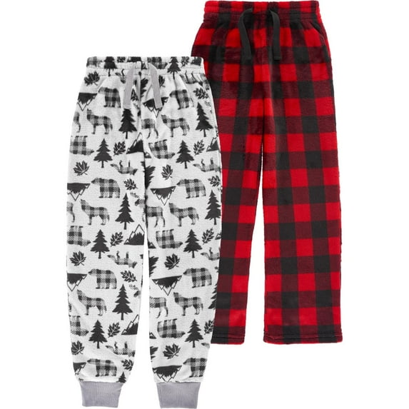 Boys 2 Pack Plush Pajama Pants