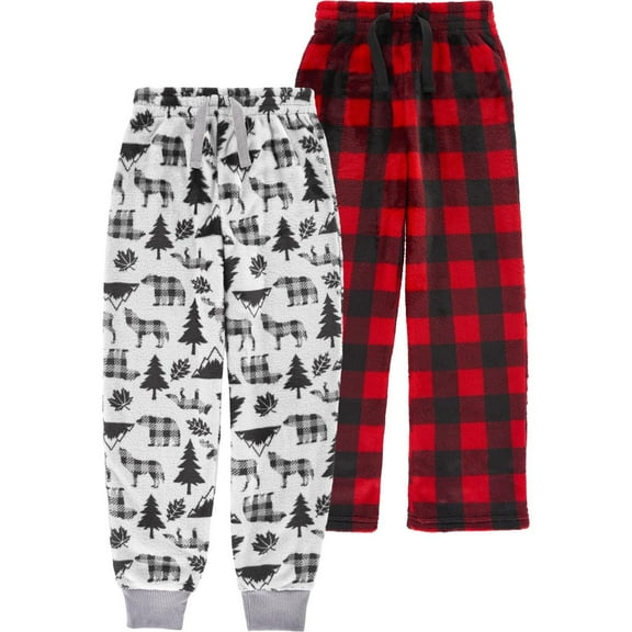 Boys 2 Pack Plush Pajama Pants