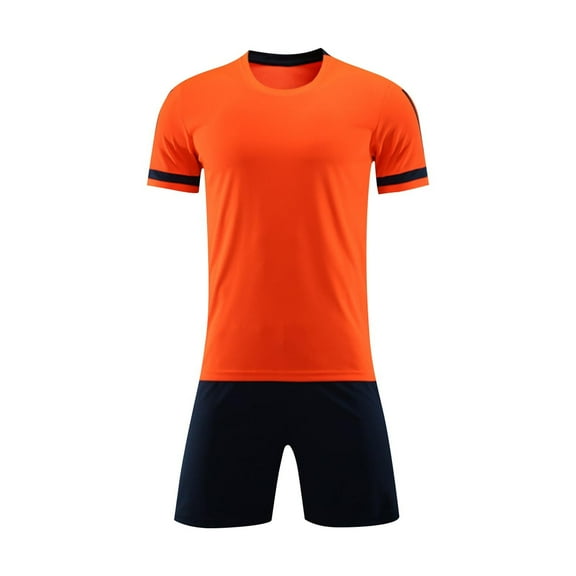 Boys 2 Pack Soccer Set Football Team T-shirt Shorts Short Sleeved Practice Outfits Practice Sports Clothes Suit
