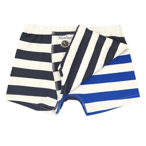Boys' 2-Pack Striped Boxer Briefs, Black & Blue - 3-4Y
