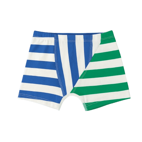 Boys' 2-Pack Striped Boxer Briefs, Blue & Green - 3-4Y