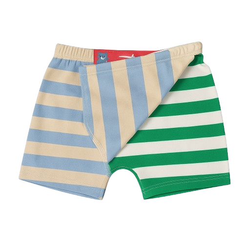 Boys' 2-Pack Striped Boxer Briefs, Green & Baby Blue - 5-6Y