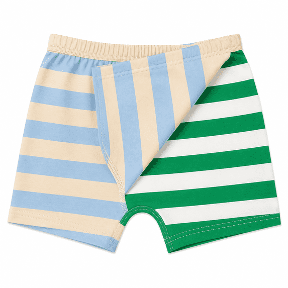 Boys' 2-Pack Striped Boxer Briefs, Green & Baby Blue - 5-6Y