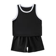 thumbnail image 1 of Boys Girls Summer 2 Piece Outfits Sets Casual Breathable Athletic Tank Tops Elastic Waist Loose Workout Shorts Lightweight Trendy Tracksuit 2-12 Years, 1 of 6