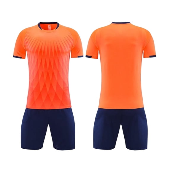 Boys 2 Piece Athletic Soccer Jersey Sport Team Soccer Uniforms with Shorts Shirt 2026 Orange L