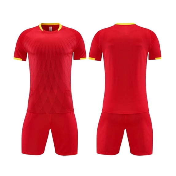 Boys 2 Piece Athletic Soccer Jersey Sport Team Soccer Uniforms with Shorts Shirt 2026 Red 2XS