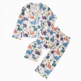 thumbnail image 1 of Boys 2‑Piece Collared Button‑Up Pajama Set with Cartoon Print,Soft Fabric Sleepwear for Boys 18-24 Months, 1 of 7