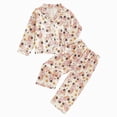 thumbnail image 1 of Boys 2‑Piece Collared Button‑Up Pajama Set with Cartoon Print,Soft Fabric Sleepwear for Boys 3-4 Years, 1 of 7