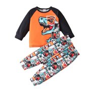 Nvatorfox Toddler Cozy Pajama Set 2-Piece Dinosaur Themed Size 12M-8Y