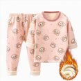 thumbnail image 1 of Girls Long Sleeve Pajama Set with Cartoon Print,Soft Cotton Sleepwear, 1 of 4