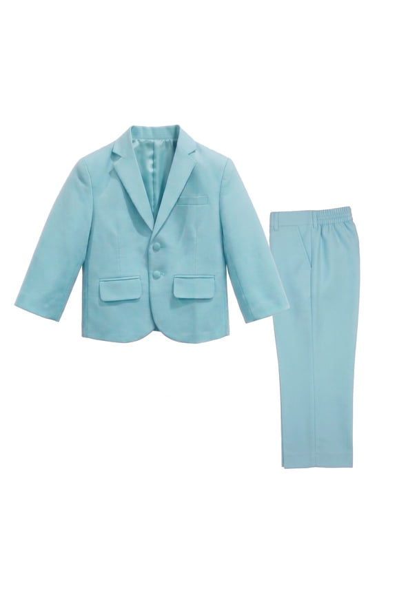 Boys Formal Suit 2-Piece Set, Single-Breasted Jacket & Flat Front Pants, Sizes 2T-16