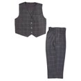 thumbnail image 1 of Boys 2-Piece Formal Vest & Suit Pants Outfit Set, Sizes: 2T to 16 (Charcoal Plaid), 1 of 6