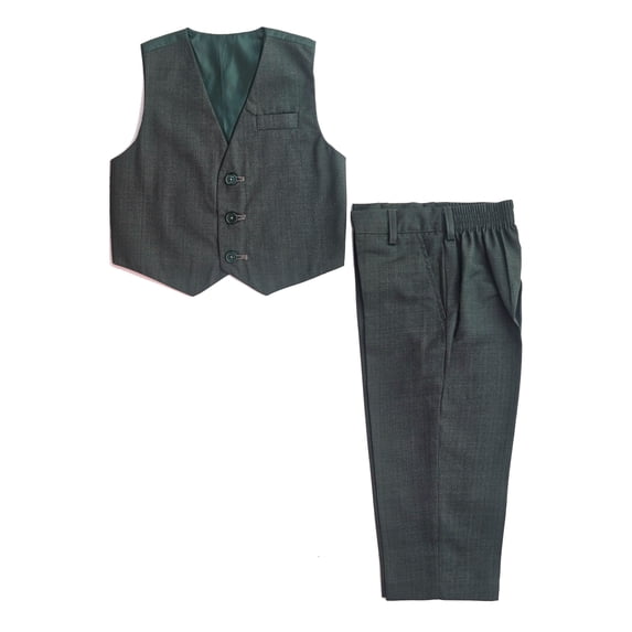 Boys 2-Piece Formal Vest & Suit Pants Outfit Set, Sizes: 2T to 16 (Olive)