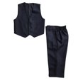 thumbnail image 1 of Boys 2-Piece Formal Vest & Suit Pants Outfit Set, Sizes: 2T to 16 (Shiny Leather-Look Black), 1 of 5