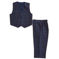 thumbnail image 1 of Boys 2-Piece Formal Vest & Suit Pants Outfit Set, Sizes: 2T to 16 (Slate Navy Plaid), 1 of 6
