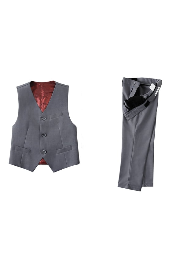 Boys 2-Piece Formal Wear Set Suit Vest Pants Wedding Pageboy Coming of Age Ceremony or Graduation Performance