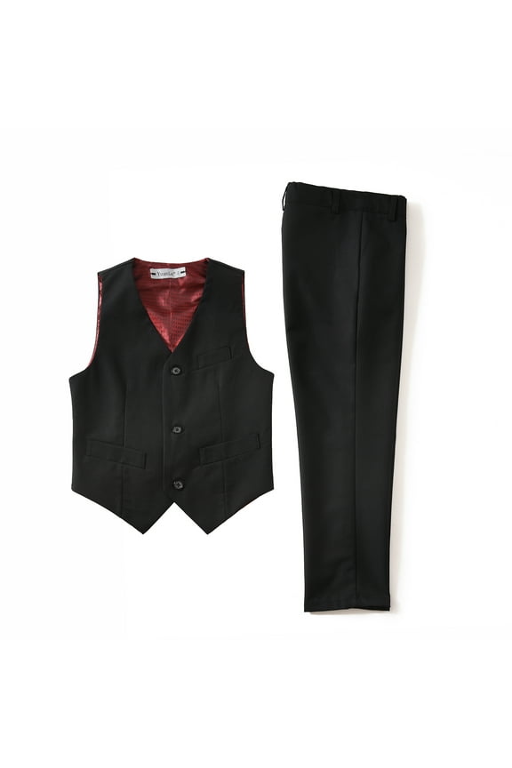Boys 2-Piece Formal Wear Set Suit Vest Pants Wedding Pageboy Coming of Age Ceremony or Graduation Performance