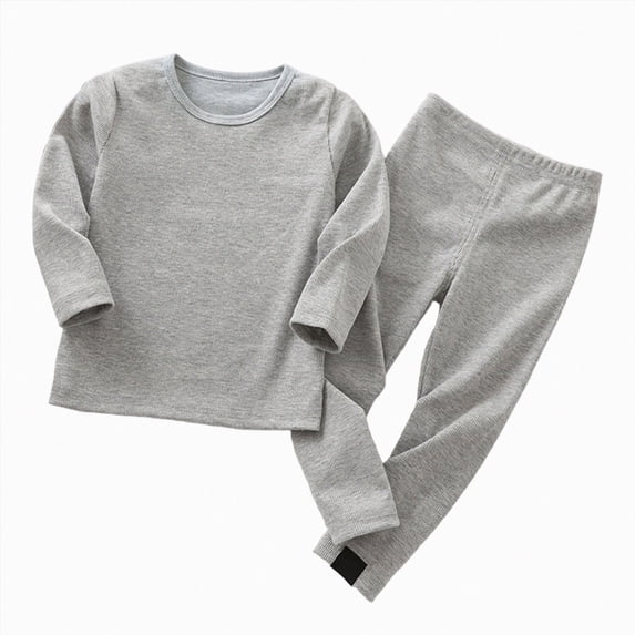 Boys 2‑Piece Long Sleeve Ribbed Knit Pajama Set,Soft Fabric Sleepwear for Toddlers 4-5 Years