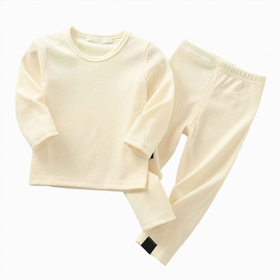 Boys 2‑Piece Long Sleeve Ribbed Knit Pajama Set,Soft Fabric Sleepwear for Toddlers 5-6 Years