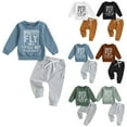 thumbnail image 1 of Boys 2 Piece Outfits 12 Months Gender Neutral Baby Boy Girl Fall Winter Clothes Sweatshirt Shirt Pants Toddler Infant Outfit 2T Girl Clothes Packs, 1 of 7