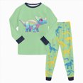 thumbnail image 1 of Boys 2‑Piece Pajama Set with Cartoon Print,Fabric Long Sleeve Sleepwear for Kids 3-4 Years, 1 of 5
