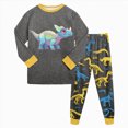 thumbnail image 1 of Boys 2‑Piece Pajama Set with Cartoon Print,Fabric Long Sleeve Sleepwear for Kids 7-8 Years, 1 of 5