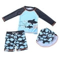 thumbnail image 1 of Boys 2 Piece Rash Guard Swimsuit, Kids Swim Trunks & Long Sleeve Shirt Set with Hat, 1 of 4