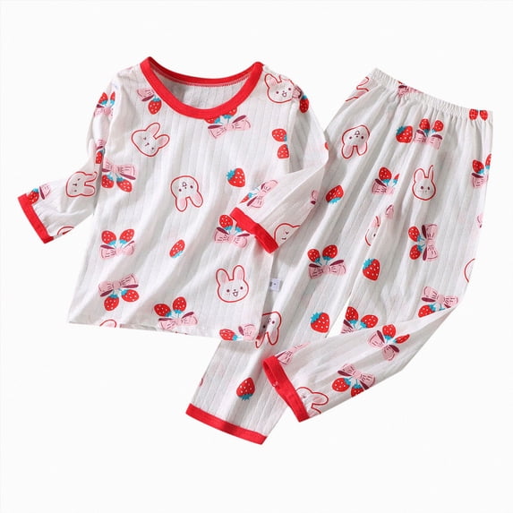 Boys 2‑Piece Ribbed Knit Pajama Set with Cartoon Print,Long Sleeve Loungewear for Kids 12-18 Months