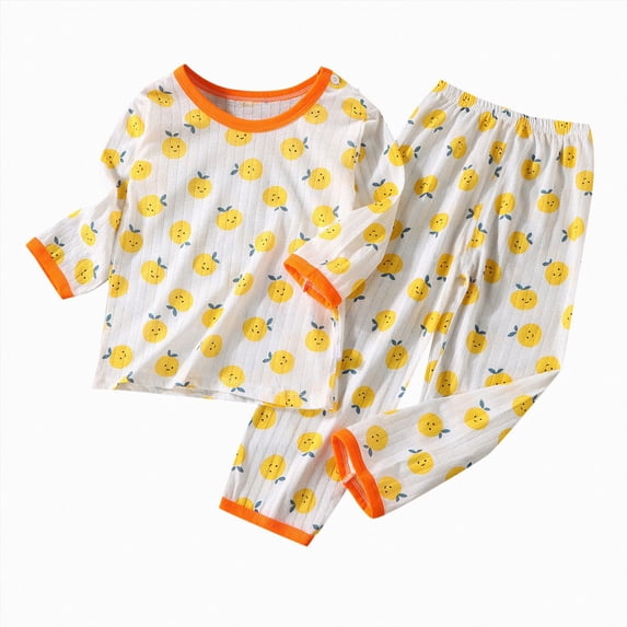 Boys 2‑Piece Ribbed Knit Pajama Set with Cartoon Print,Long Sleeve Loungewear for Kids 3-6 Months