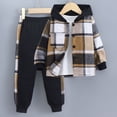 thumbnail image 1 of Boys 2 Piece Set Long Sleeve Plaid Shirt and Sweatpants Fall Winter, 1 of 9