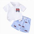 thumbnail image 1 of Boys' 2 Piece Summer Outfit 6-12 Months 12-24 Months 2t 3t 4t 5t 6t 7t Children Cool Graphic Short Sleeve Tee & Shorts Set,Graphic Summer Outfit Boys(White,2-3 Years), 1 of 9