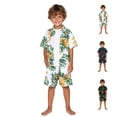 thumbnail image 1 of Boys 2-Piece Summer Outfit Short-Sleeve Bow Tie Activewear Button Closure Shirt Set Summer Outdoor Clothes Dark Blue L, 1 of 6