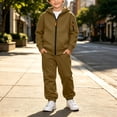 thumbnail image 1 of Boys 2-Piece Tracksuit Outfit Full Zip Hoodie and Sweatpants Set Athletic Sweatsuit Long Sleeve Activewear Youth Casual Jogger Pants Suit with Pockets, 1 of 9