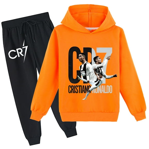 Boys 2 Piece Tracksuit Outfits-Cristiano Ronaldo Hoodies Graphic with Jogger Pants Sweatsuit