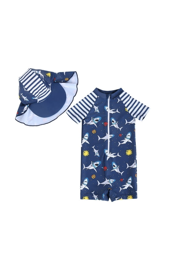 Boys 2 Pieces Rash Guard Swimsuits Youth Kids Upf 50+ Fishing Shirt 2 Pieces Kid Swimsuits Beach Surfing Water Tops Blue 2-3 Years