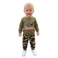 thumbnail image 1 of Boys 2-piece Outfit, Long Sleeve Dogs Sweatshirt with Camouflage Sweatpants, 1 of 10
