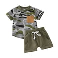 thumbnail image 1 of Boys 2Pc Outfits Camouflage Short Sleeved Tee Shirt Shorts Set Sports Tracksuit, 1 of 7