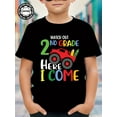 thumbnail image 1 of Boys' 2nd Grade Monster Truck Graphic T-Shirt – Lightweight, Comfortable Crew-Neck Short Sleeve Tee for Summer, Casual Back-to-School Style with "Watch Out I'm Here" Print, 1 of 6